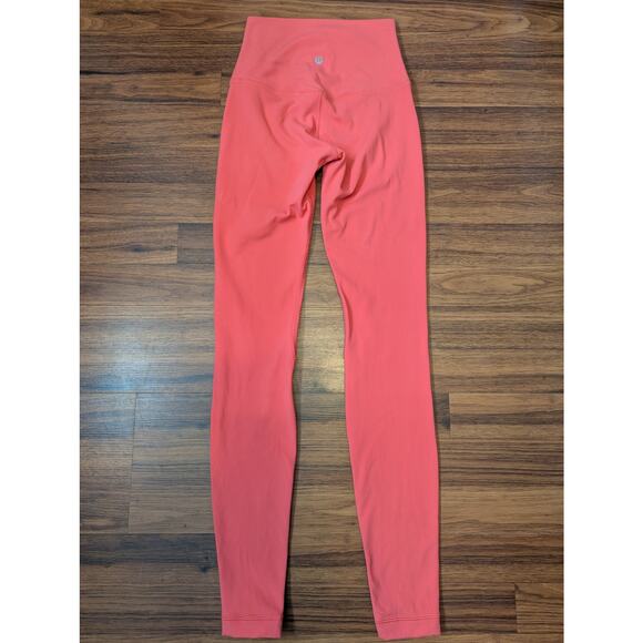 Lululemon Align High Rise Leggings Pink Coral - 28" Inseam Size 2 - Picture 6 of 7